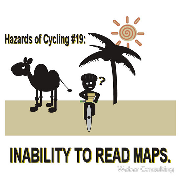 bicycling hazards bad gps and inability to read maps