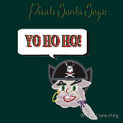 Pirate Santa says Yo Ho Ho - head only